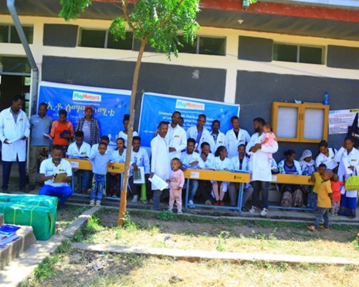 Dedebit primary school, Tigray Region, during distribution of teaching and learning materials in late 2025