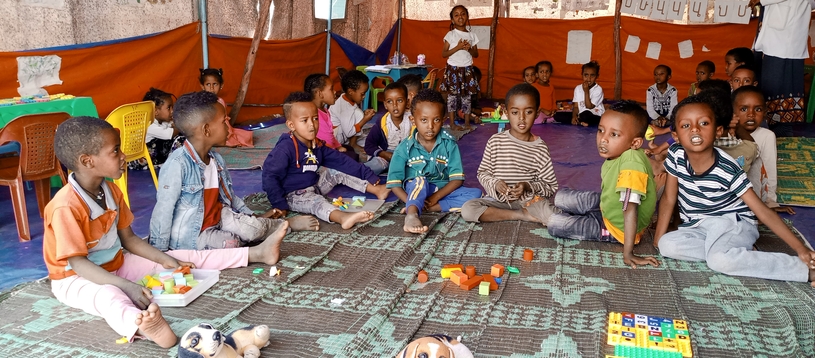 Children in an ECD center in Shire 